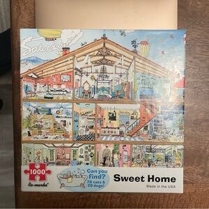 1000 Piece Puzzle Remarks Sweet Home, Cut-Away, Inside/Outside, Find Cats & Dogs